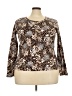 White Stag Animal Print Brown Long Sleeve T-Shirt Size XXL - photo 1