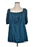 Torrid Teal Short Sleeve Blouse Size 1X Plus (1) - photo 1