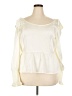 ELOQUII Elements 100% Polyester Ivory Long Sleeve Blouse Size 18 - photo 1