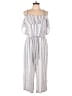 Charming Charlie 100% Viscose Stripes Ivory White Jumpsuit Size XL - photo 1