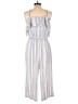 Charming Charlie 100% Viscose Stripes Ivory White Jumpsuit Size XL - photo 2
