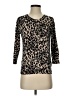 Halogen Animal Print Black 3/4 Sleeve Top Size XXS - photo 1