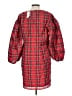 J.Crew 100% Polyester Plaid Red Casual Dress Size L - photo 2
