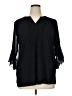 Unbranded 100% Polyester Black 3/4 Sleeve Blouse Size XL - photo 1