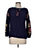 Solitaire Blue Long Sleeve Blouse Size M - photo 1