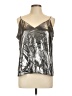 Express 100% Polyester Metallic Silver Sleeveless Top Size L - photo 1