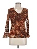J.t.b. 100% Polyester Brown Long Sleeve Blouse Size M - photo 1