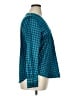 Ann Taylor 100% Polyester Houndstooth Teal Long Sleeve Blouse Size XL - photo 4