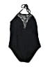 Mossimo Solid Black One Piece Swimsuit Size L - photo 1