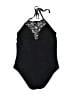 Mossimo Solid Black One Piece Swimsuit Size L - photo 2