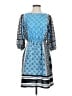 Ann Taylor LOFT 100% Polyester Print Blue Casual Dress Size S - photo 1