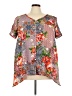 Avenue 100% Polyester Floral Gray Short Sleeve Blouse Size 22 Plus - photo 1