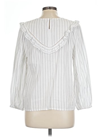 Madewell Ruffle-Yoke Prairie Top in Pinstripe (view 2)