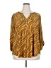 NY Collection Animal Print Gold 3/4 Sleeve Blouse Size 2X - photo 1