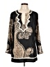 BCBGMAXAZRIA Paisley Black 3/4 Sleeve Blouse Size L - photo 1