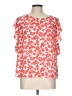 Pleione 100% Polyester Orange Short Sleeve Blouse Size L - photo 1