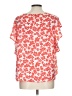Pleione 100% Polyester Orange Short Sleeve Blouse Size L - photo 2