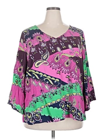 Attitudes by Renee 3/4 Sleeve Blouse (view 1)