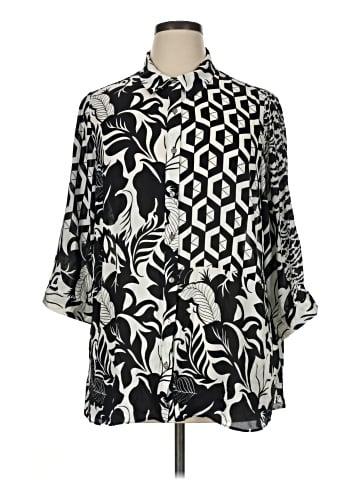 Rose + Olive Long Sleeve Button-Down Shirt (view 1)