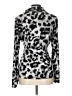 Cache Animal Print Silver Long Sleeve Blouse Size L - photo 2