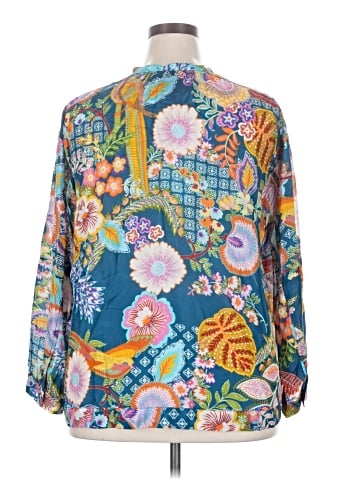 Johnny Was 3/4 Sleeve Silk Top (view 2)