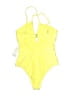 Salt + Cove Solid Yellow One Piece Swimsuit Size S - photo 2