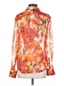 J.Crew 100% Cupro Floral Orange Long Sleeve Blouse Size 2 - photo 2