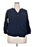 Ellos 100% Rayon Blue 3/4 Sleeve Blouse Size 18 - photo 1