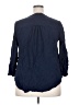 Ellos 100% Rayon Blue 3/4 Sleeve Blouse Size 18 - photo 2