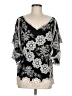 Assorted Brands 100% Polyester Black 3/4 Sleeve Blouse Size M (petite) - photo 1