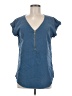 Express Blue Short Sleeve Henley Size M - photo 1