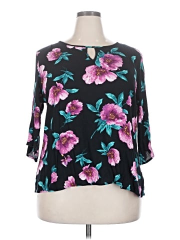 Indigo Rose 3/4 Sleeve Blouse (view 1)