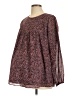 Hatch 100% Polyester Brown Long Sleeve Blouse Size Lg Maternity (3) - photo 1