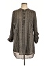About A Girl 100% Polyester Gray Long Sleeve Blouse Size L - photo 1