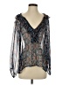 Ella Moss 100% Silk Blue Long Sleeve Silk Top Size S - photo 1