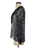 Ella Moss 100% Silk Blue Long Sleeve Silk Top Size S - photo 5