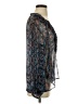 Ella Moss 100% Silk Blue Long Sleeve Silk Top Size S - photo 4