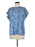 Halogen 100% Polyester Blue Short Sleeve Blouse Size M - photo 1