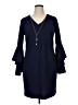 MSK Solid Blue Casual Dress Size 14 - photo 1
