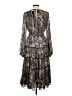 INA 100% Polyester Paisley Gray Casual Dress Size L - photo 2