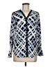 Jones New York Print Blue Long Sleeve Blouse Size M - photo 1