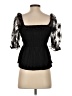 Umgee 100% Polyester Black 3/4 Sleeve Blouse Size S - photo 2
