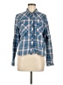 Kensie 100% Cotton Plaid Blue Long Sleeve Button-Down Shirt Size M - photo 1
