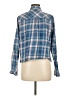 Kensie 100% Cotton Plaid Blue Long Sleeve Button-Down Shirt Size M - photo 2