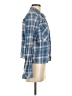 Kensie 100% Cotton Plaid Blue Long Sleeve Button-Down Shirt Size M - photo 4