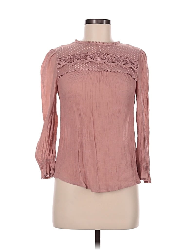 Pre-owned E&m Collection Long Sleeve Blouse In Pink