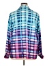 Unbranded 100% Polyester Color Block Blue Long Sleeve Blouse Size XL - photo 2