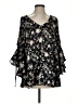Mittoshop 100% Polyester Black 3/4 Sleeve Blouse Size S - photo 1