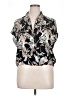 Leith Floral Black Short Sleeve Blouse Size XL - photo 1