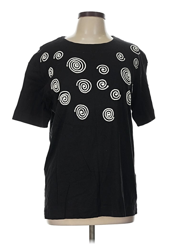 Pre-owned Mondi Short Sleeve Top Black Crew Neck Tops